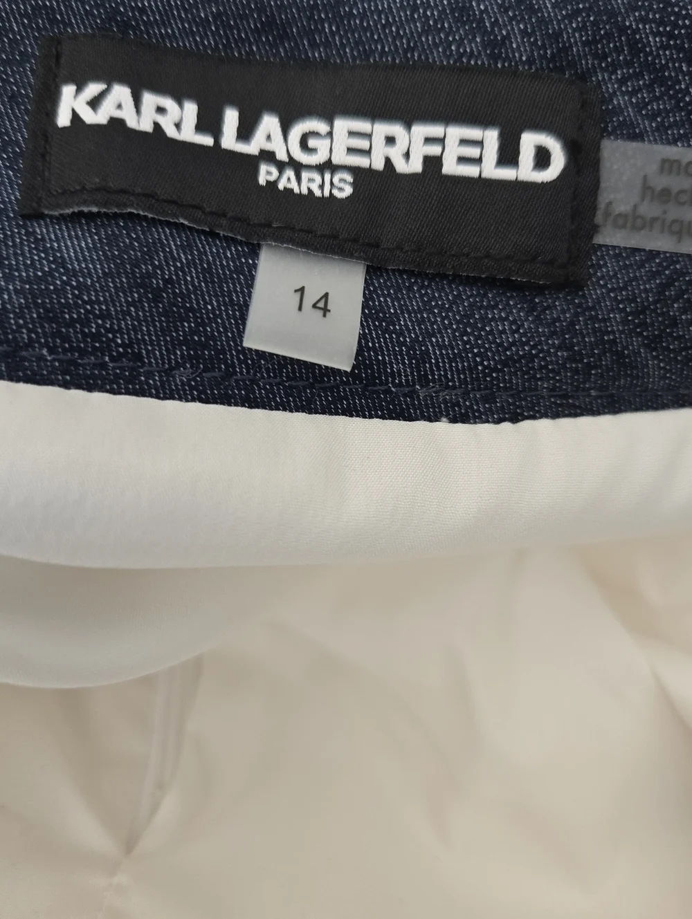 Karl Lagerfeld White Tweed Skirt, Size 14 - Picture 6 of 6